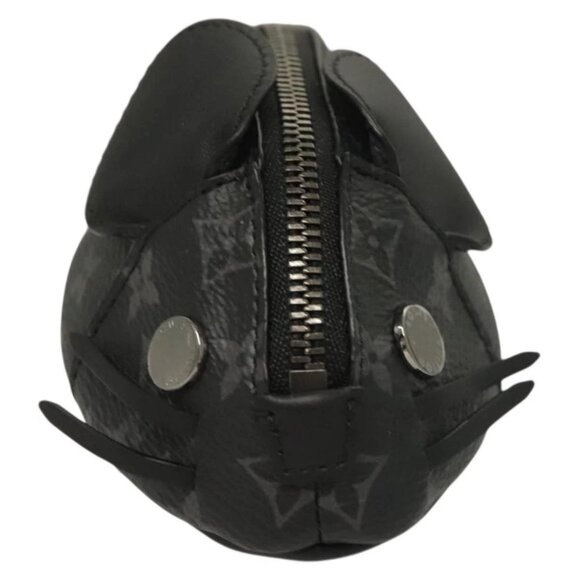 LOUIS VUITTON Monogram Eclipse LV Chinchilla Coin Purse M00962 LV Auth 133207 - Picture 6 of 16